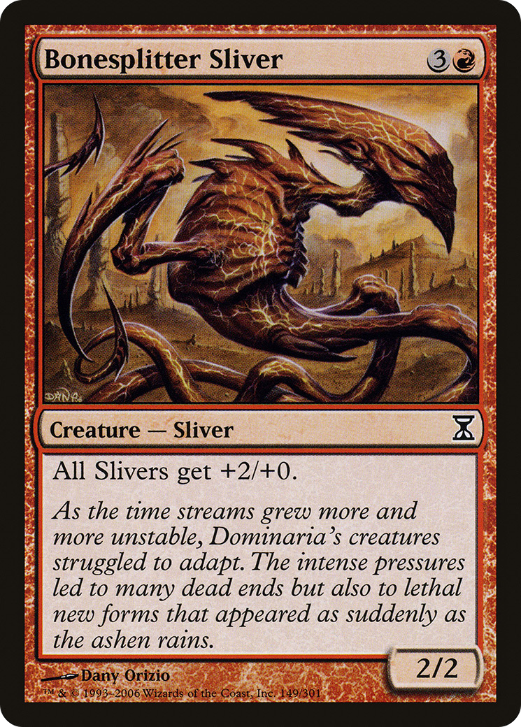 Bonesplitter Sliver (TSP-149) [Time Spiral] Foil MTG Single Wizards of the Coast