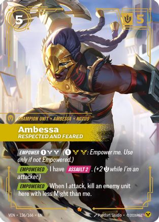 Ambessa, Respected and Feared (136/166) [Vendetta] Foil Riftbound Singles Riot Games
