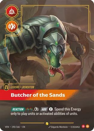 Renekton - Butcher of the Sands (Overnumbered) (190/166) [Vendetta] Foil Riftbound Singles Riot Games