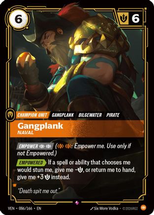 Gangplank, Naval (086/166) [Vendetta] Foil Riftbound Singles Riot Games