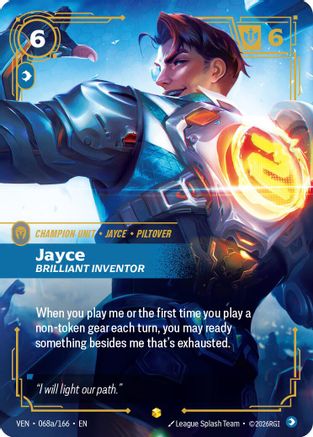 Jayce, Brilliant Inventor (Alternate Art) (068a/166) [Vendetta] Foil Riftbound Singles Riot Games