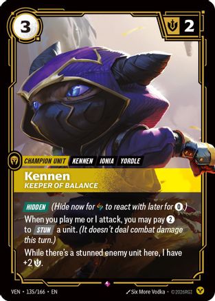 Kennen, Keeper of Balance (135/166) [Vendetta] Foil Riftbound Singles Riot Games