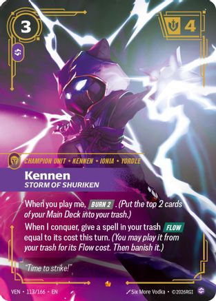 Kennen, Storm of Shuriken (113/166) [Vendetta] Foil Riftbound Singles Riot Games