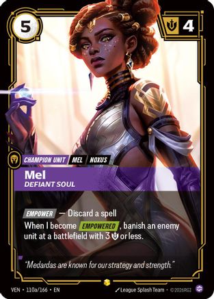 Mel, Defiant Soul (Alternate Art) (110a/166) [Vendetta] Foil Riftbound Singles Riot Games