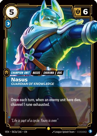Nasus, Guardian of Knowledge (Alternate Art) (063a/166) [Vendetta] Foil Riftbound Singles Riot Games