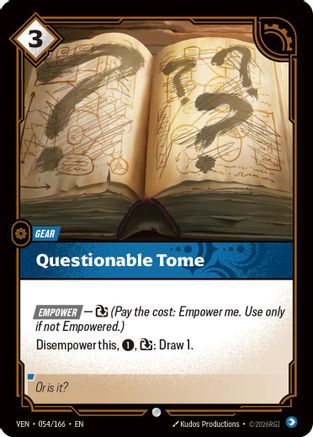 Questionable Tome (054/166) [Vendetta] Foil Riftbound Singles Riot Games