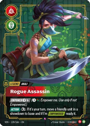 Akali - Rogue Assassin (139/166) [Vendetta] Foil Riftbound Singles Riot Games