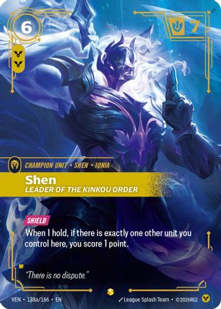 Shen, Leader of the Kinkou Order (Alternate Art) (138a/166) [Vendetta] Foil Riftbound Singles Riot Games