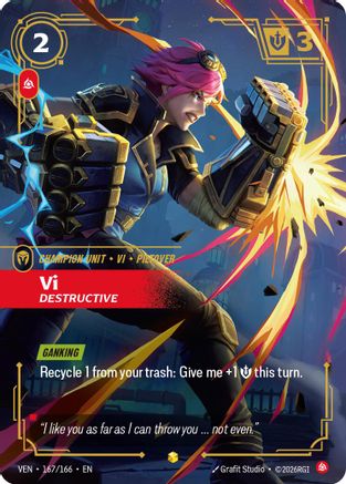 Vi, Destructive (Overnumbered) (167/166) [Vendetta] Foil Riftbound Singles Riot Games