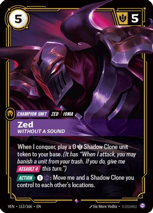 Zed, Without a Sound (112/166) [Vendetta] Foil Riftbound Singles Riot Games