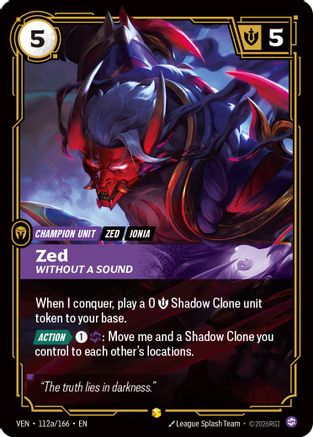 Zed, Without a Sound (Alternate Art) (112a/166) [Vendetta] Foil Riftbound Singles Riot Games