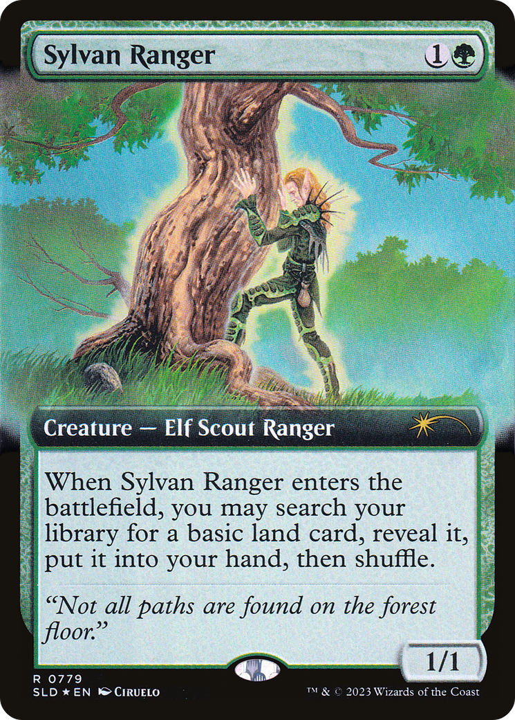 Sylvan Ranger (SLD-779) [Secret Lair] Drop (Extended Art) Foil MTG Single Wizards of the Coast