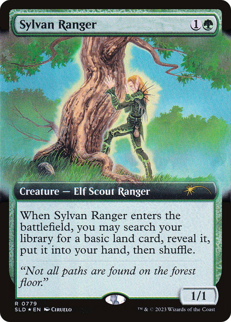 Sylvan Ranger (SLD-779) [Secret Lair Drop] (Extended Art) Foil MTG Single Wizards of the Coast