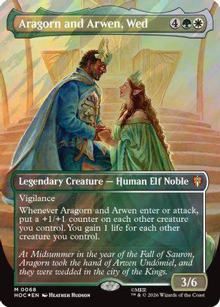 Aragorn and Arwen, Wed (Surge Foil) (HOC-068) [The Hobbit: Eternal-Legal] Foil MTG Single Wizards of the Coast