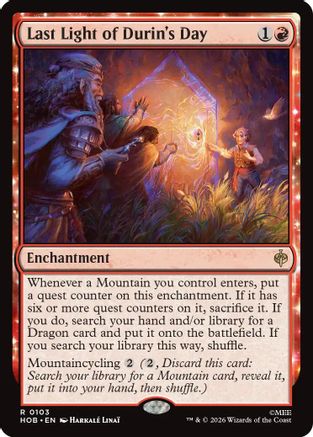 Last Light of Durin's Day (HOB-103) [The Hobbit] Foil MTG Single Wizards of the Coast