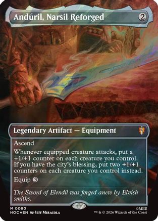 Anduril, Narsil Reforged (Surge Foil) (HOC-080) [The Hobbit: Eternal-Legal] Foil MTG Single Wizards of the Coast