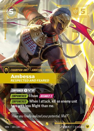 Ambessa, Respected and Feared (Overnumbered) (187/166) [Vendetta] Foil Riftbound Singles Riot Games