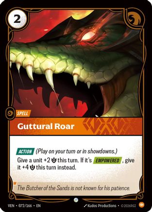 Guttural Roar (072/166) [Vendetta] Foil