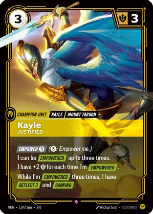 Kayle, Justified (134/166) [Vendetta] Foil Riftbound Singles Riot Games