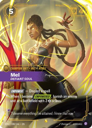 Mel, Defiant Soul (Overnumbered) (188/166) [Vendetta] Foil Riftbound Singles Riot Games