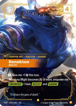 Renekton, Brute (Alternate Art) (092a/166) [Vendetta] Foil Riftbound Singles Riot Games