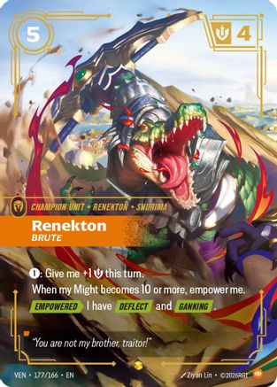 Renekton, Brute (Overnumbered) (177/166) [Vendetta] Foil Riftbound Singles Riot Games