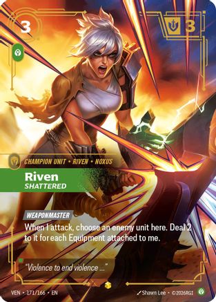 Riven, Shattered (Overnumbered) (171/166) [Vendetta] Foil Riftbound Singles Riot Games