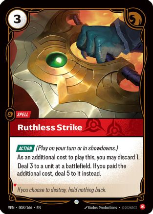 Ruthless Strike (008/166) [Vendetta] Riftbound Singles Riot Games