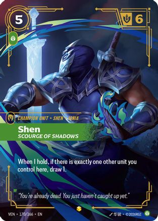 Shen, Scourge of Shadows (Overnumbered) (170/166) [Vendetta] Foil Riftbound Singles Riot Games