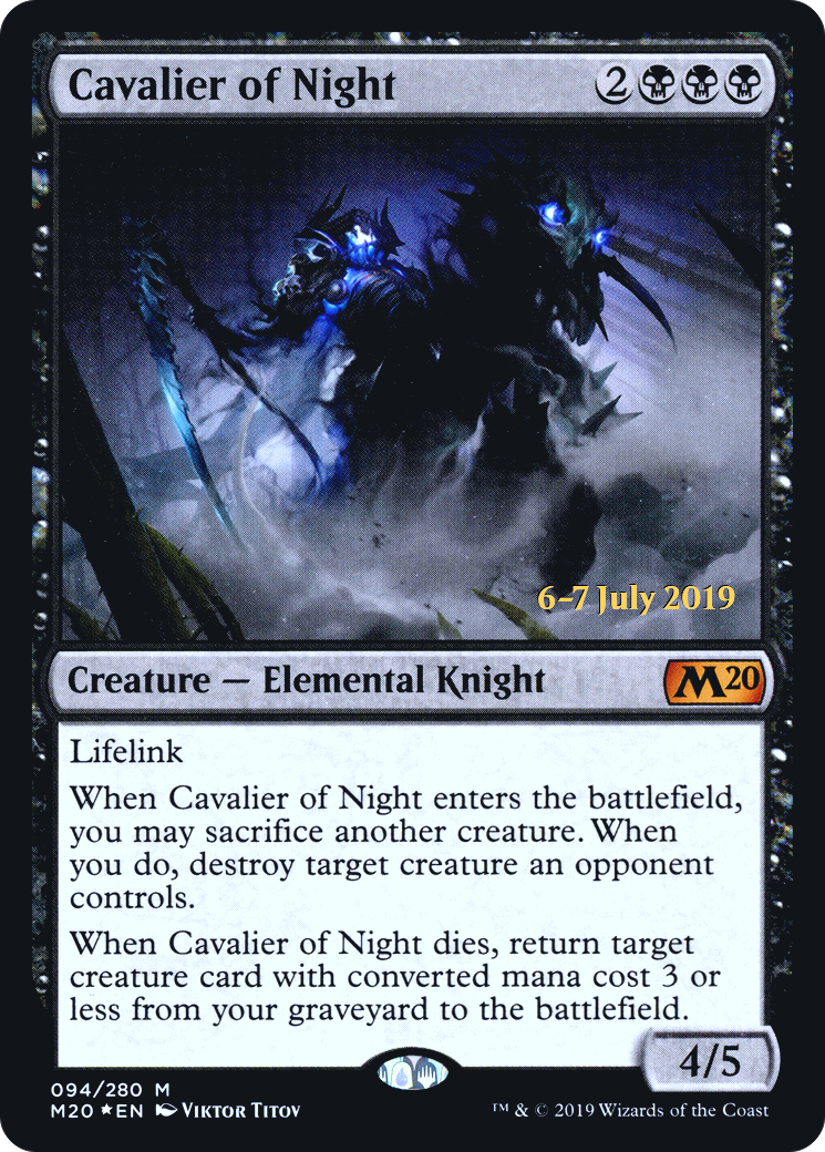 Cavalier of Night (PRE-094) [Core Set 2020 Promos] Foil MTG Single Wizards of the Coast