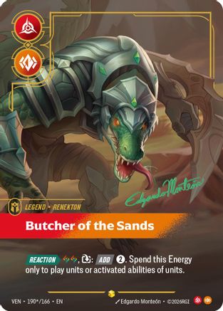 Renekton - Butcher of the Sands (Signature) (190*/166) [Vendetta] Foil Riftbound Singles Riot Games