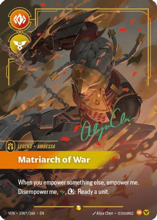 Ambessa - Matriarch of War (Signature) (196*/166) [Vendetta] Foil Riftbound Singles Riot Games