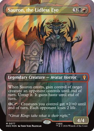 Sauron, the Lidless Eye (Surge Foil) (HOC-077) [The Hobbit: Eternal-Legal] Foil MTG Single Wizards of the Coast