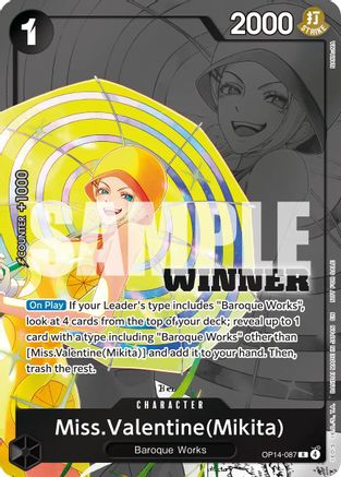 Miss.Valentine(Mikita) (Winner Pack 2026 Vol. 3) (OP14-087)  [One Piece Promotion Cards] Foil
