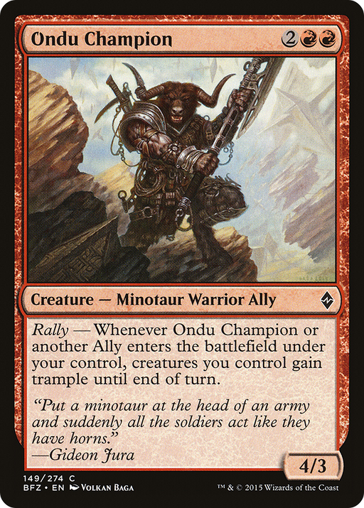 Ondu Champion (BFZ-149) [Battle for Zendikar] MTG Single Wizards of the Coast