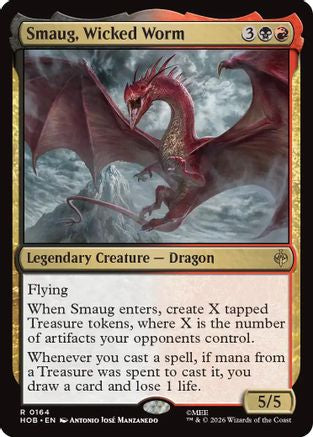 Smaug, Wicked Worm (HOB-164) [The Hobbit] Foil MTG Single Wizards of the Coast