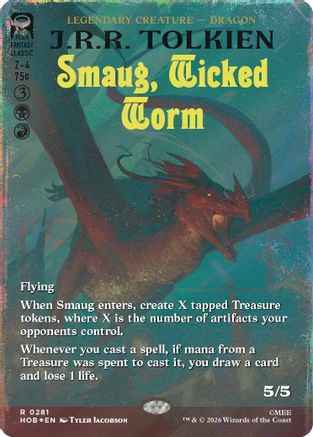 Smaug, Wicked Worm (Surge Foil) (HOB-281) [The Hobbit] Foil MTG Single Wizards of the Coast