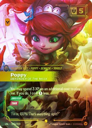Poppy - Defender of the Meek (Alternate Art) (178a/219) [Riftbound Organized Play Promotional Cards] Foil Riftbound Singles Riot Games