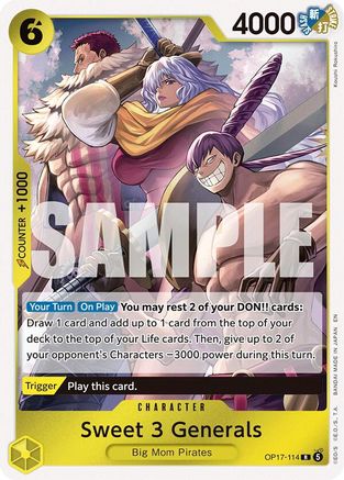 Sweet 3 Generals (OP17-114)  [The World's Strongest Warriors] Foil