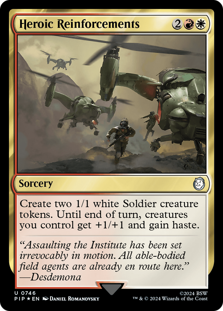 Heroic Reinforcements (Surge Foil) (PIP-746) [Fallout] Foil MTG Single Wizards of the Coast