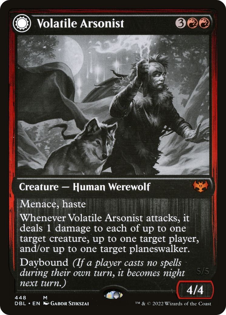 Volatile Arsonist // Dire-Strain Anarchist (DBL-448) [Innistrad: Double Feature] MTG Single Wizards of the Coast