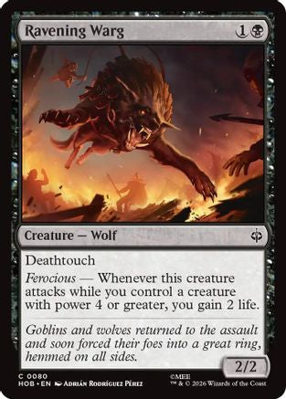 Ravening Warg (HOB-080) [The Hobbit] Foil MTG Single Wizards of the Coast