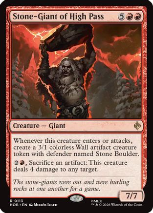 Stone-Giant of High Pass (HOB-113) [The Hobbit] MTG Single Wizards of the Coast