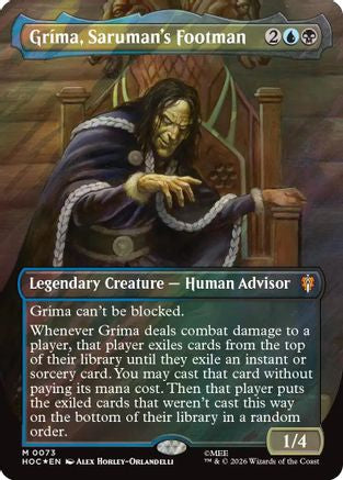 Grima, Saruman's Footman (Surge Foil) (HOC-073) [The Hobbit: Eternal-Legal] Foil MTG Single Wizards of the Coast