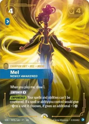 Mel - Newly Awakened (069b/166) [Riftbound Organized Play Promotional Cards] Foil Riftbound Singles Riot Games