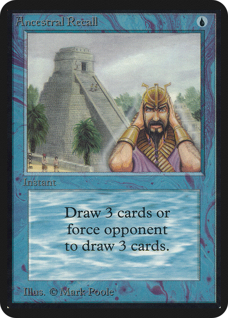 Ancestral Recall (LEA-047) [Oldschool] Limited Edition Alpha MTG Single Wizards of the Coast