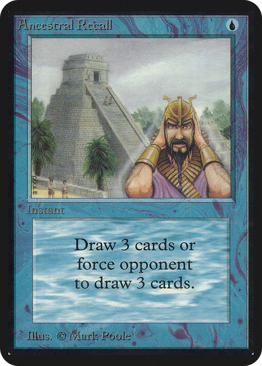 Ancestral Recall (LEA-047) [Oldschool] Limited Edition Alpha MTG Single Wizards of the Coast