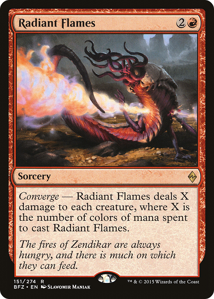 Radiant Flames (BFZ-151) [Battle for Zendikar] Foil MTG Single Wizards of the Coast