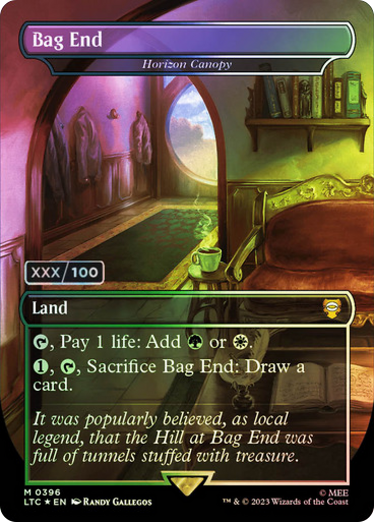 Bag End - Horizon Canopy (Serial Numbered) (LTC-396) [Tales of Middle-earth Commander] (Borderless) Foil MTG Single Wizards of the Coast