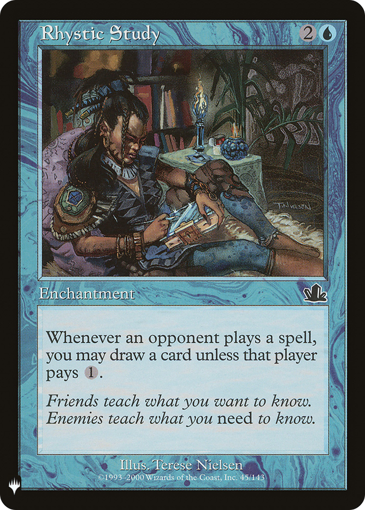 Rhystic Study (LIST-PCY-45) [Mystery Booster] The List MTG Single Wizards of the Coast